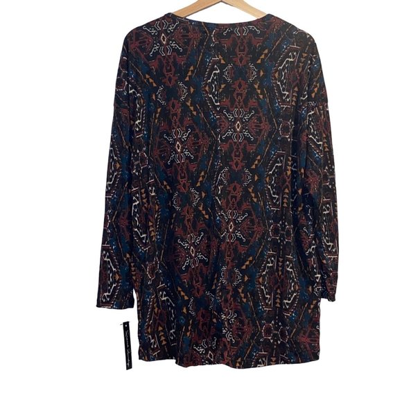 COPY - French Laundry Brown Blouse Size Large Womens V Neck Printed Pattern Blu… - Picture 4 of 4